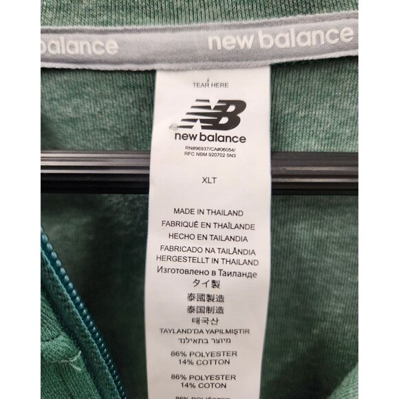 New Balance Mens Full-Zip Green Hoodie XLT NBTAVELHOODY Lightweight Athletic Jac - Picture 10 of 16